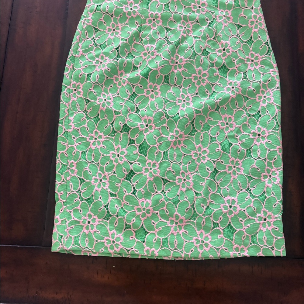 Lilly Pulitzer Green Floral Pencil Skirt
